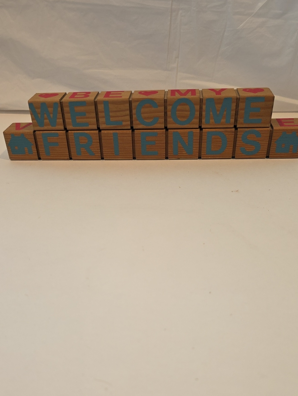Vintage Farmhouse Rustic Holiday Blocks With Welcome Friends, 3 Holiday Sayings